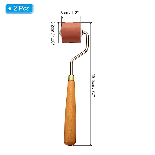 PATIKIL 1.2 Inch Rubber Roller Brayer, 2 Pack Anti Skid Hard Rubber Roller Tools for Wallpaper Art Craft Printing Printmaking Ink Stamping Tape Construction