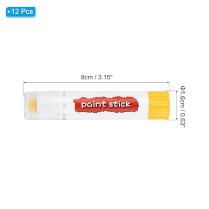 PATIKIL Tempera Paint Sticks, 12 Pcs Solid Tempera Paints Sticks Washable Bulk Markers Pen Quick Drying for Artists Beginners Art Supplies, Light Yellow - color: Light Yellow