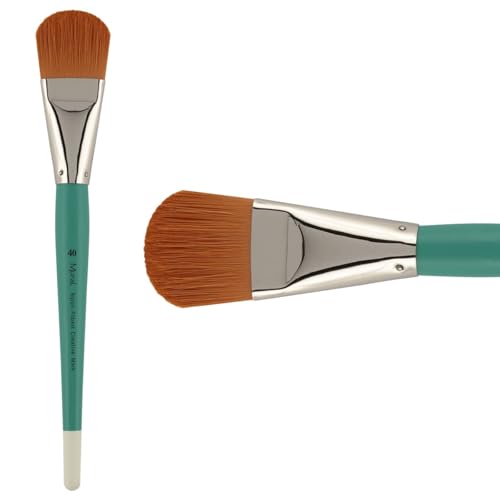 Creative Mark Art Supplies Large Mural Synthetic Golden Taklon Paint Brush - Filbert #40 - Artist Supplies for Acrylics, Watercolors, and Oils - Durable, Resilient, Seamless Ferrules - color: Filbert, size: 40