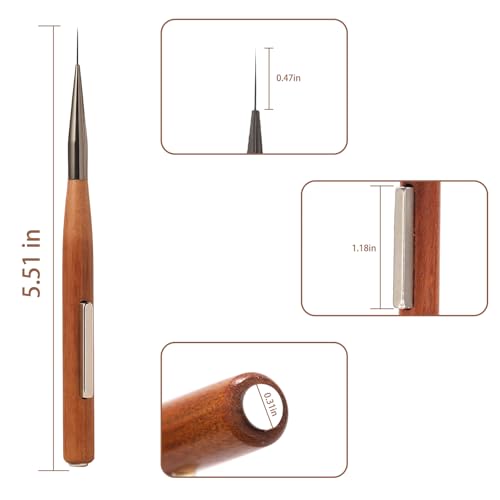 1 Piece 3-in-1 Nail Art Pen, Liner Brush for Fine Detailing and Smooth Lines, Cat Eye Magnet for Nails, Nail Magnet for Cat Eye Gel Polish - color: Liner Brush&Nail Magnet