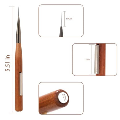 1 Piece 3-in-1 Nail Art Pen, Liner Brush for Fine Detailing and Smooth Lines, Cat Eye Magnet for Nails, Nail Magnet for Cat Eye Gel Polish - color: Liner Brush&Nail Magnet