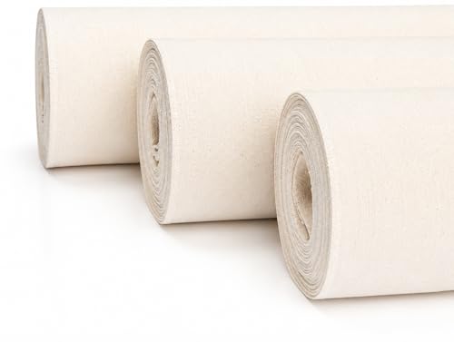 FabricLA Canvas Fabric 10oz Cotton Duck Cloth 62" Wide Natural Heavy Duty Fabric for Painting, Upholstery, Tote Bags, Sewing, Arts & Crafts, Home Decor – Sold by the Yard - 15 Yard Pre Cut - color: Natural 10oz, size: 15 Yard Pre Cut