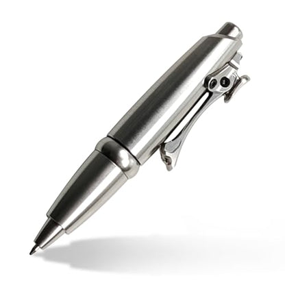 Dr. Metalleung Heavy Duty Pocket Bolt Action Pen – Retractable Stainless Steel Ballpoint Pen Clip, Refillable Ink Cartridge, Perfect for Smooth Office Writing, Everyday Carry (EDC), and Gifts - style: Mechanical