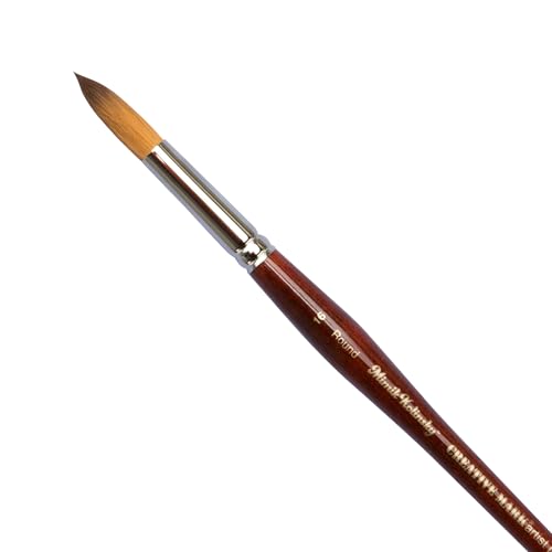 Creative Mark Mimik Kolinsky Watercolor Brush - # 16 Round - Short Handle Synthetic Paint Brush - Handmade in Germany - Synthetic Sable Paint Brushes for Professional Artists - Animal-Friendly - size: 16