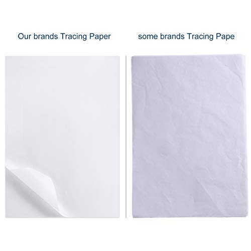 200 Sheets Tracing Paper 8.5 x 11 inches Artists Tracing Paper White Trace Translucent Clear Carbon for Pencil Sketching Printing Drawing Animation