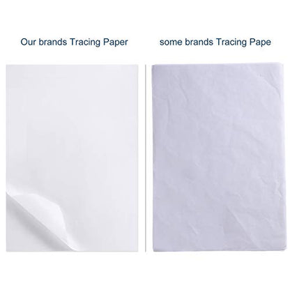 200 Sheets Tracing Paper 8.5 x 11 inches Artists Tracing Paper White Trace Translucent Clear Carbon for Pencil Sketching Printing Drawing Animation