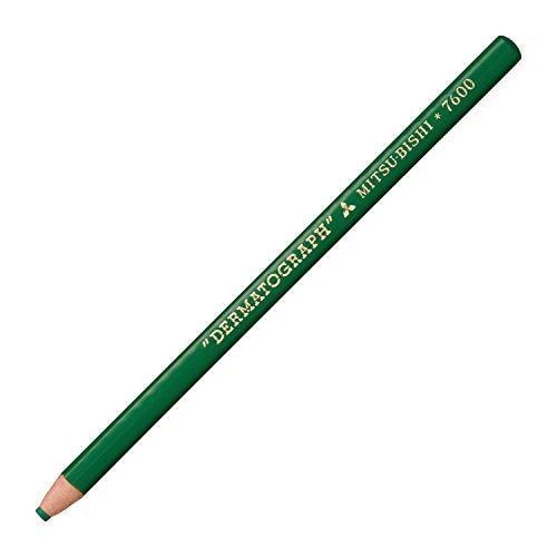 Mitsubishi Pencil K7600.6 Oil-Based Dermatograph Colored Pencils, No. 7600, Green, 1 Dozen