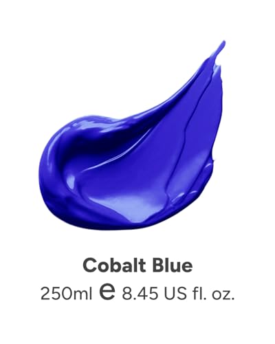 JusArt Acrylic Paint Blue Tubes 250ml (8.45 oz), Non Toxic Craft Paint,No Fading Rich Pigment for Canvas Painting, Wood, Fabric, Clay, Stone, Ceramics Art Supplies for Artists, Adults - color: Blue