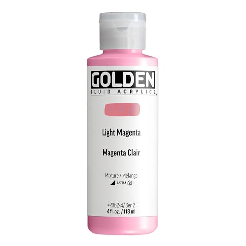 GOLDEN Fluid Acrylics, Light Magenta, 4 fl. oz. Bottle, Professional Acrylic Paint, Semi-Opaque
