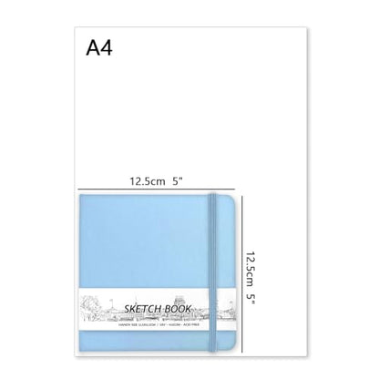 5" x 5" Hardcover Sketch Book,Small Mixed Media Sketch Pad,58 Sheets 150GSM Acid-Free Artist Drawing Paper,Travel Journal Blank Notebook for Adults Painting,Illustration,Art Supplies.Blue - color: 150gsm PU-blue
