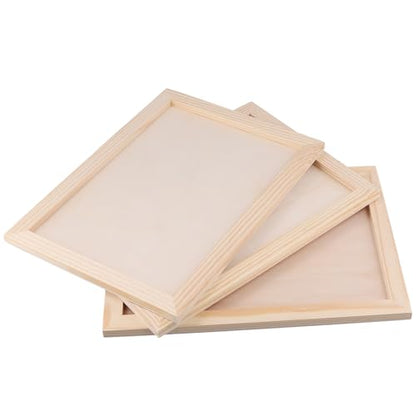 15 PCS 9x12 Inch Wood Canvas, Rectanglar Painting Canvas Board, Unfinished Wooden Panel Boards for Painting, Pouring Art Projects, DIY Craft - size: 9x12 Inch
