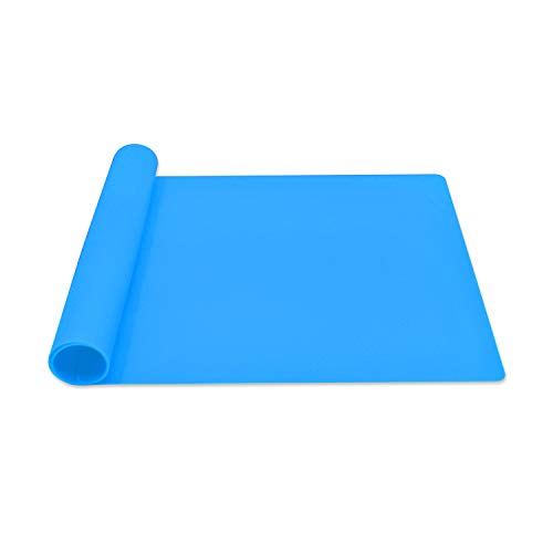 Silicone Placemats, Food-Grade Non-Slip Waterproof, Dining, Stain Resistant, Countertop Protector, Kitchen Counter Mat, Heat Resistant, Baking mat Dishwasher Safe (23.6"×15.7"-1pack, Blue) - color: Blue, size: 23.6"×15.7"-1pack