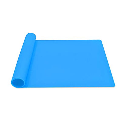 Silicone Placemats, Food-Grade Non-Slip Waterproof, Dining, Stain Resistant, Countertop Protector, Kitchen Counter Mat, Heat Resistant, Baking mat Dishwasher Safe (23.6"×15.7"-1pack, Blue) - color: Blue, size: 23.6"×15.7"-1pack