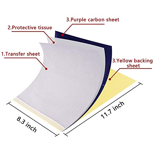 WeLiu Tattoo Transfer Paper,110 Sheets Tattoo Stencil Paper for Tattooing to Skin,A4 Size - size: 110 SHEETS
