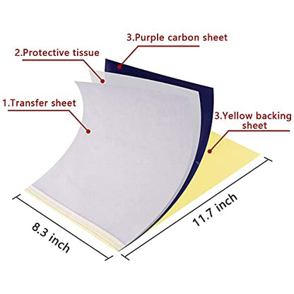 WeLiu Tattoo Transfer Paper,110 Sheets Tattoo Stencil Paper for Tattooing to Skin,A4 Size - size: 110 SHEETS