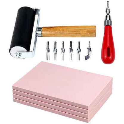 Professional Rubber Stamp Carving Set for Artistic Printmaking, Without Carve Knife