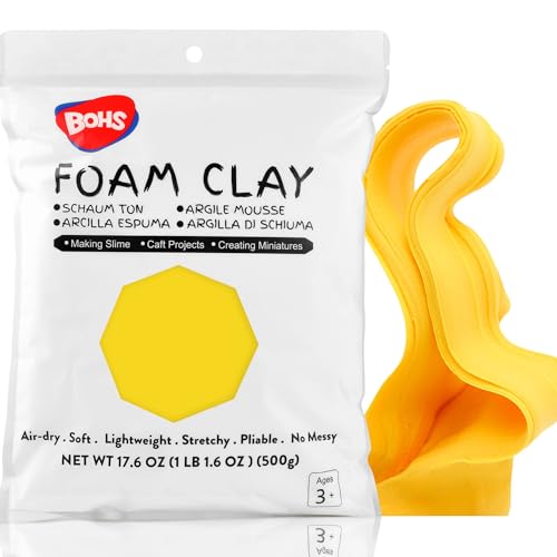 BOHS Yellow Modeling Foam Clay - 1.1 Lbs, Squishy,Soft, Air Dry -for Flower Mirror,Cosplay,Fake Bake, Slime Supplies-500g - color: Yellow, size: 500 g