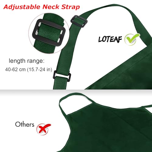 4 Pack Chef Apron, Waterproof Apron, Adjustable Apron with 2 Pockets for Men Women, Apron for Cooking Baking Restaurant(Green) - color: Green