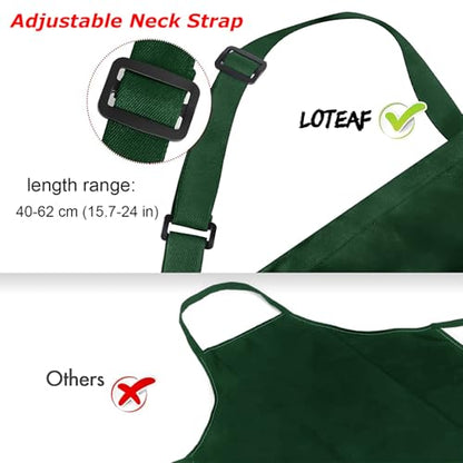 4 Pack Chef Apron, Waterproof Apron, Adjustable Apron with 2 Pockets for Men Women, Apron for Cooking Baking Restaurant(Green) - color: Green