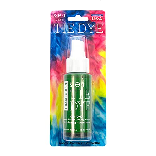 S.E.I. Grass Green Tie Dye Spray Bottle: 2oz. Non Toxic Fabric Dye Spray, DIY Permanent Clothing Dye, One Step, Ready to Use Tie Dye Supplies - 2 Pack - color: Grass Green, size: 2-Ounces