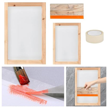 4X Screen Printing Kit Screen Printing Toolkit Easy to Use Silkscreen Printing Machine for T-Shirt Tablecloth Beginners