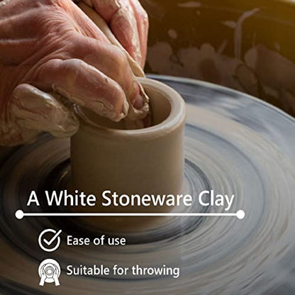 Old Potters Mid High Fire White Stoneware Clay for Pottery | Cone 6-10 | Ideal for Wheel Throwing, Hand Building, Sculpting | Great for All Skill Levels | Greenware Clay, 10 lbs. - size: 10 lb