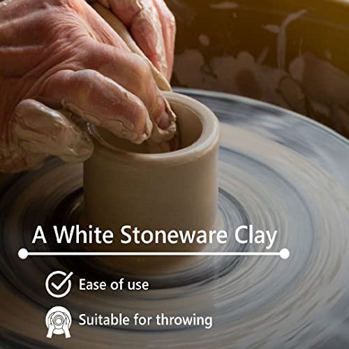 Old Potters Mid High Fire White Stoneware Clay for Pottery | Cone 6-10 | Ideal for Wheel Throwing, Hand Building, Sculpting | Great for All Skill Levels | Greenware Clay, 50 lbs. - size: 50 lb
