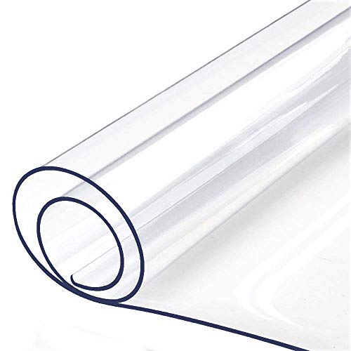 Wooden Furniture Table Protector Clear Plastic Wipeable Tablecloth Thick Desk Blotter Protective Cover Vinyl Dining Tabletop Protection Pad Easy Clean Polyester Dust Waterproof PVC Cloth 2ft 24 x 42" - color: New Version Clear Color, size: 42" x 24"