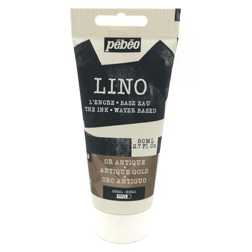 Pebeo Renocut Print, Ink (Water-Based) 2.7 fl oz (80 ml), Antique Gold 19 - color: Antique, Gold