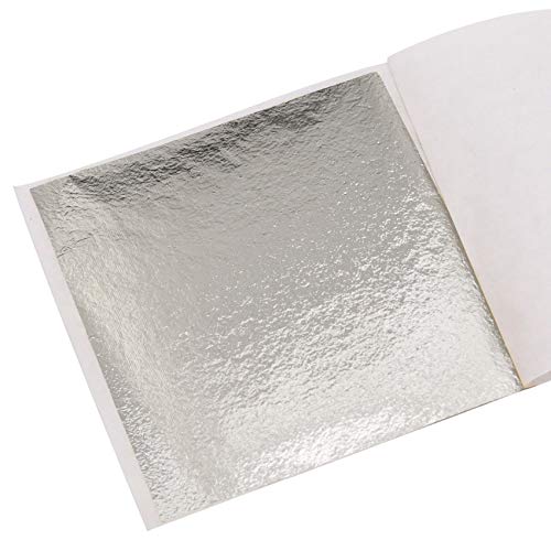 KINNO Gold Leaf Sheets for Art, 100 Sheets Light Champagne Silver Foil Multipurpose for Home, Wall, Frame, Ceiling, Furniture Decoration, 3.15 by 3.35 Inches - color: Light Champagne Silver