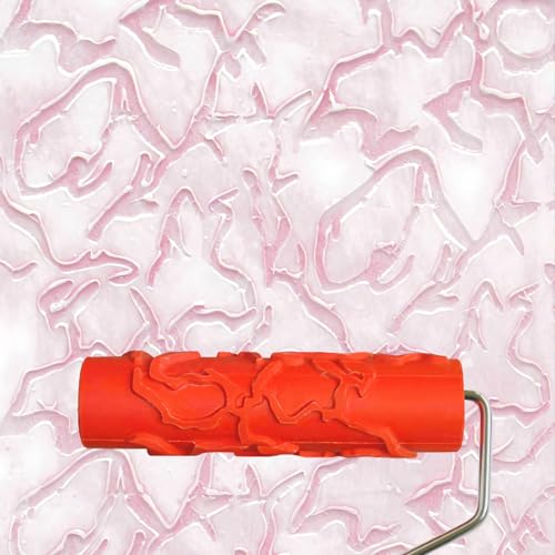 7"DIY Patterned Paint Roller | Decorative Art Texture Roller | Embossing Texture Rubber Roller Painting Supplies | Pattern Art Texture Tools for Household Wall Painting (BK094R) - style: BK094R