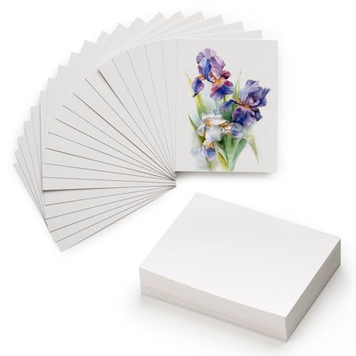 MEEDEN 4" x 3" Blank Watercolor Paper Cards, 50 Pcs Cold Press Mini Watercolor Paper Bulk, 100% Cotton Watercolor Postcards for Adults & Students (140lb/300gsm), 5×10 Sheets