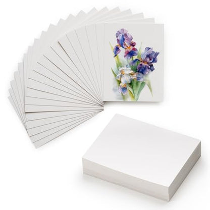 MEEDEN 4" x 3" Blank Watercolor Paper Cards, 50 Pcs Cold Press Mini Watercolor Paper Bulk, 100% Cotton Watercolor Postcards for Adults & Students (140lb/300gsm), 5×10 Sheets