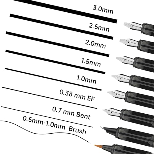 Calligraphy Pen Set 74pcs- 8 Calligraphy Fountain Pens with Varied Nibs, 66 Ink Cartridges(14 Colors)-Writing, Drawing, Calligraphy Practice for Beginner GC-F866