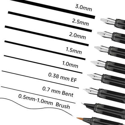 Calligraphy Pen Set 74pcs- 8 Calligraphy Fountain Pens with Varied Nibs, 66 Ink Cartridges(14 Colors)-Writing, Drawing, Calligraphy Practice for Beginner GC-F866