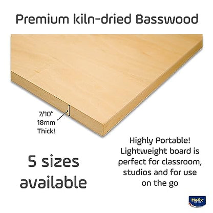 Maped - Helix Wooden Lightweight Drawing Board 20 x 26 Inch - Ideal for Students - Sketching Outdoors - Lightweight Design - Premium All-Wooden Drawing Boards are Super Light and Portable - size: 20"W x 26"H, style: Plain Edge