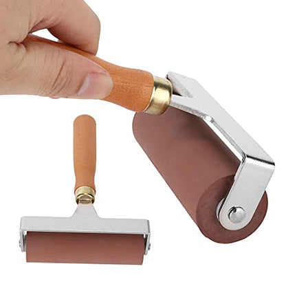 3 Sizes Printmaking Brayers, Soft Rubber Brayer, Ink and Glue Roller Set, for Printmaking, Scrapbooking, and Painting, with Comfortable Handle, Easy Operate, Cleanable Design - size: 10cm