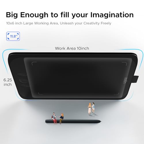 Ugee Drawing Tablet Pad,Digital Graphics Tablets M808 10x6 Inch, 8192, 8 Shortcut Keys, Digital Art for Paint, Sketch,Design, Teaching&Study for PC/Mac/Computer/Chrome Os/Android, Student,Kids Gift - style: Wired M808