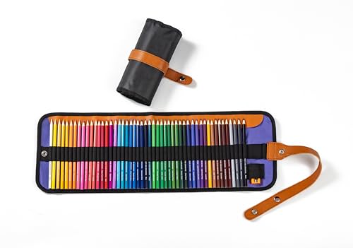 Professional 36,50 and 72 Count colored pencil set. sketch kit and drawing kits for kids ages 14-16. colored pencils with case and drawing pencils for kids ages 8-12. (Roll-up case, 72 Count)