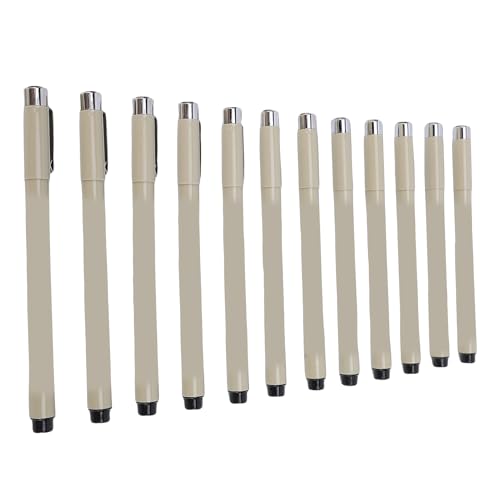 Fine Point Pen, 12 Pcs Black Water Proof Fine Line Micro Fineliner Pen Set for Artists Sketching, Comic, Calligraphy, Outlining and More