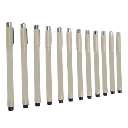 Fine Point Pen, 12 Pcs Black Water Proof Fine Line Micro Fineliner Pen Set for Artists Sketching, Comic, Calligraphy, Outlining and More