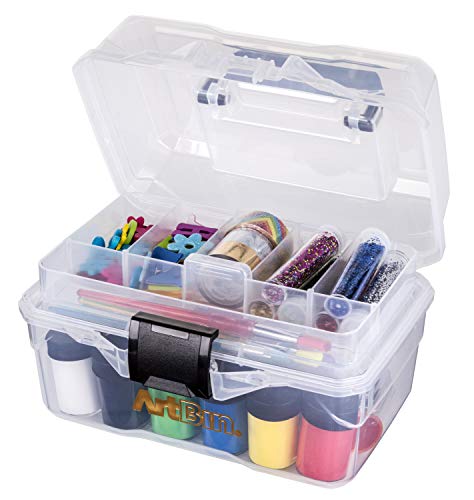 ArtBin 6890AG Small Project Box, Portable Art & Craft Organizer with Lift-Out Tray, [1] Plastic Storage Case, Clear (Pack of 6) - size: Small (Pack of 6)