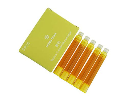 Asvine Hongdian Fountain Pen Yellow Ink Cartridges, Set of 30 Refill Ink Cartridges, 3.4 mm Bore Diameter - color: Yellow