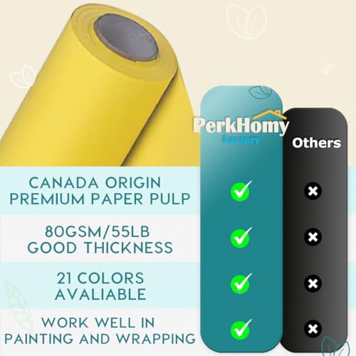 SMART&CASUAL 15" x 450" (37.5') Kraft Paper Roll for Art Craft Supplies Gift Wrapping Moving Packing Painting Drawing Paint Easel Poster Chart Paper (Lemon Yellow, 15" W x 450" L (37.5')) - color: Lemon Yellow, size: 15"W x 450"L ( 37.5' )