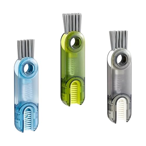 3-in-1 Cup Cleaning Brush,Multipurpose Bottle Lid Gap Cleaner Tool,Kettle Cover Crevice Clean Gadget,Mini Dirt Remover,Tiny Home Kitchen Scrubber(3pcs)