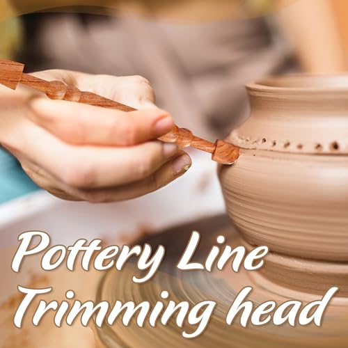 Vtuna Double Head Clay Sculpting Tool, Modeling Ceramic Pottery Tool, Styling, Carving and Smoothing Throwing Pottery Sticks, 2in1 Pottery Wood Tool (1)