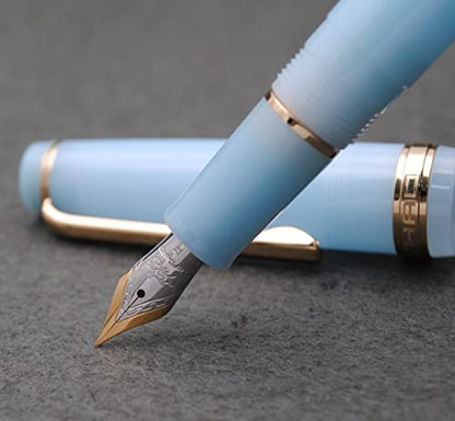 JINHAO 82 Fountain Pen with Gold Clip (F Nib 0.5mm, Transparent Sky Blue) - color: Transparent Sky Blue