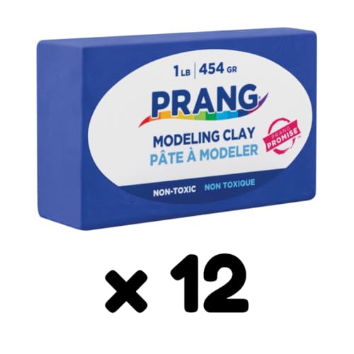 Prang Modeling Clay, Blue, 1 lb. Block, Case of 12 Blocks, 192 oz. Total | Pliable, Non-Hardening, Non-Staining, Easy Clean-Up, Perfect for Preschool and Elementary Aged Children - color: Blue, size: 1 lb. (Pack of 12)