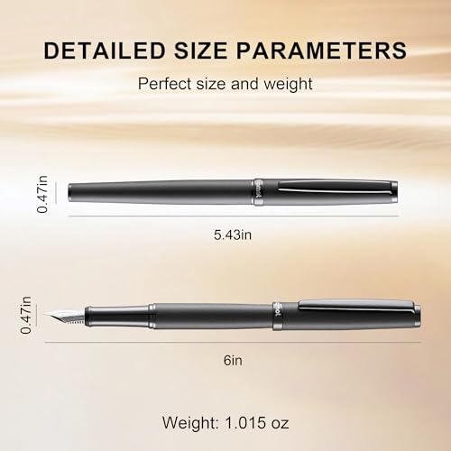 Fountain Pen Set,Extra Fine Nib,Includes 2 Ink Cartridges and Ink Converter, Ideal for Journaling and Calligraphy, Smooth-writing Fountain Pen - color: Black