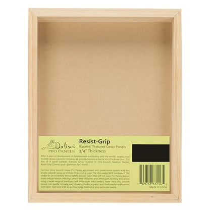 Da Vinci Pro Resist-Grip Coarse Textured Gesso Board, 8x8-6 Pack, 3/4" Depth Art Boards for Painting, White Acrylic Polymer with Quartz Sand, Warp-Resistant Cradled and Sealed MDF Panel